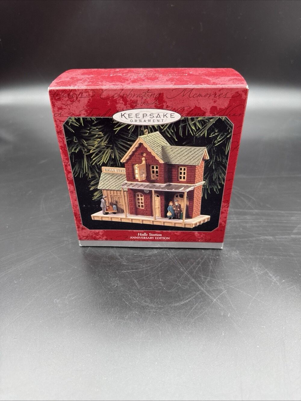 1998 Halls Station Hallmark Ornament Nostalgic Houses & Shops 25th Anniversary